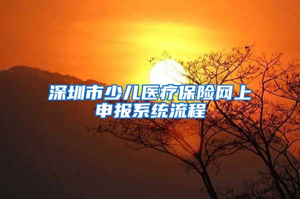 深圳市少儿医疗保险网上申报系统流程