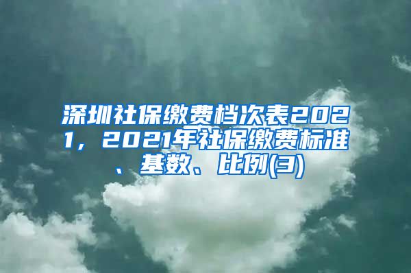 深圳社保缴费档次表2021，2021年社保缴费标准、基数、比例(3)