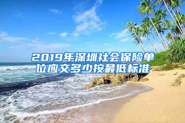 2019年深圳社会保险单位应交多少按最低标准