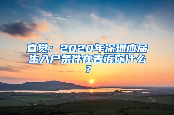 直觉：2020年深圳应届生入户条件在告诉你什么？