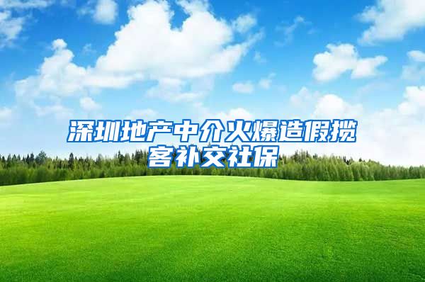 深圳地产中介火爆造假揽客补交社保