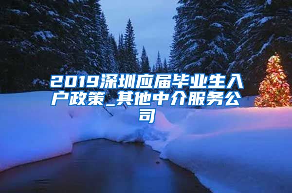 2019深圳应届毕业生入户政策_其他中介服务公司