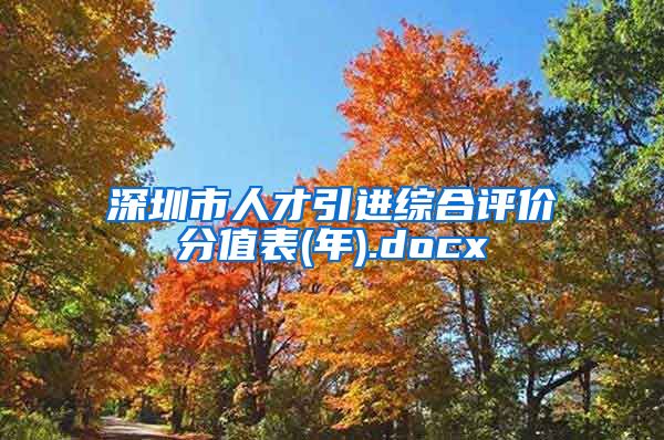 深圳市人才引进综合评价分值表(年).docx