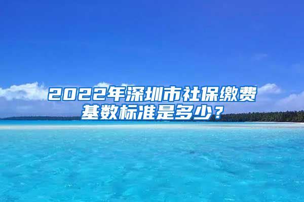 2022年深圳市社保缴费基数标准是多少？