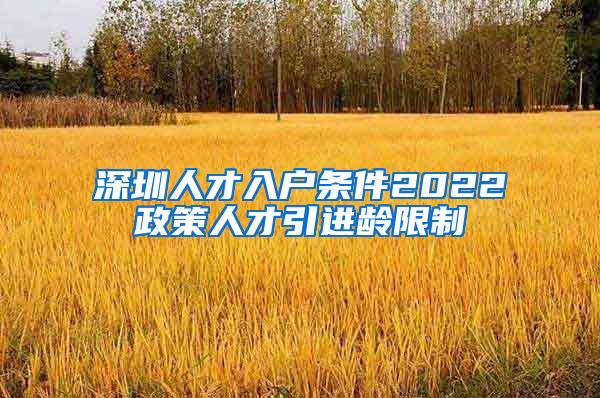 深圳人才入户条件2022政策人才引进龄限制