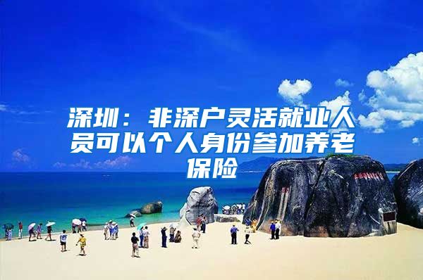 深圳：非深户灵活就业人员可以个人身份参加养老保险