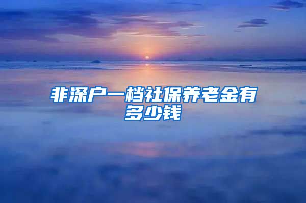 非深户一档社保养老金有多少钱