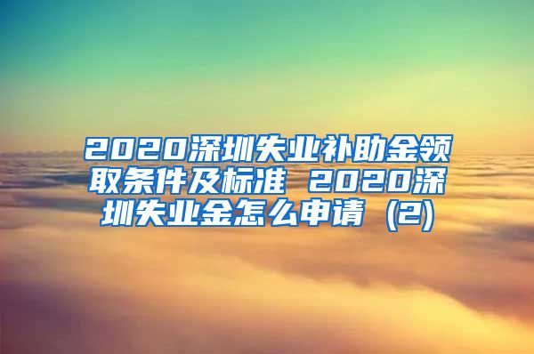 2020深圳失业补助金领取条件及标准 2020深圳失业金怎么申请 (2)