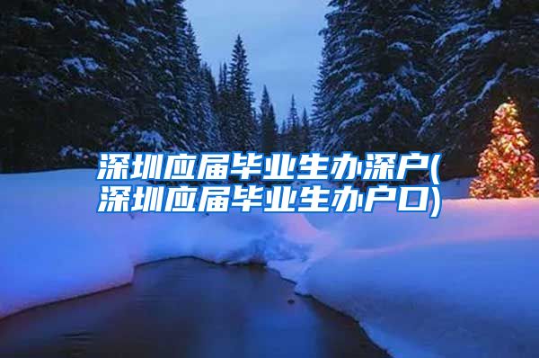 深圳应届毕业生办深户(深圳应届毕业生办户口)