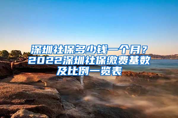 深圳社保多少钱一个月？2022深圳社保缴费基数及比例一览表