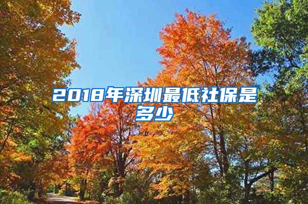 2018年深圳最低社保是多少