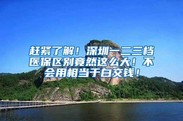 赶紧了解！深圳一二三档医保区别竟然这么大！不会用相当于白交钱！