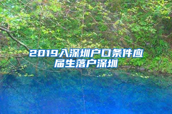 2019入深圳户口条件应届生落户深圳