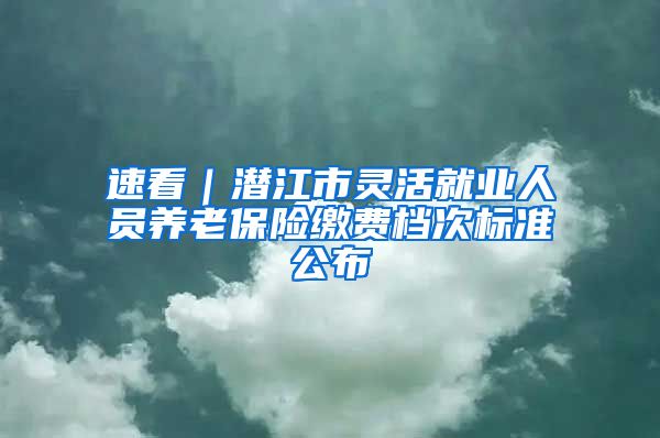 速看｜潜江市灵活就业人员养老保险缴费档次标准公布