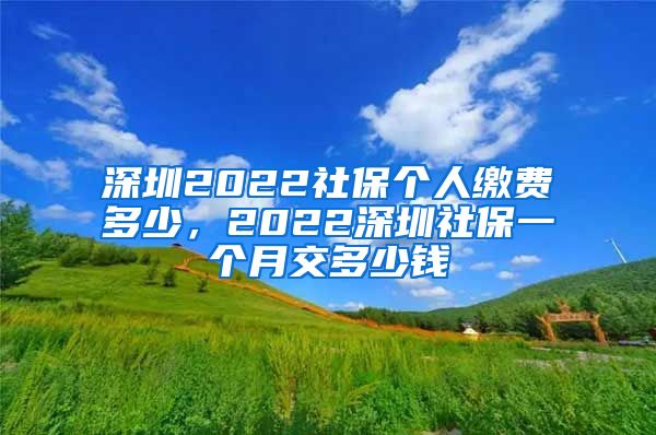 深圳2022社保个人缴费多少，2022深圳社保一个月交多少钱