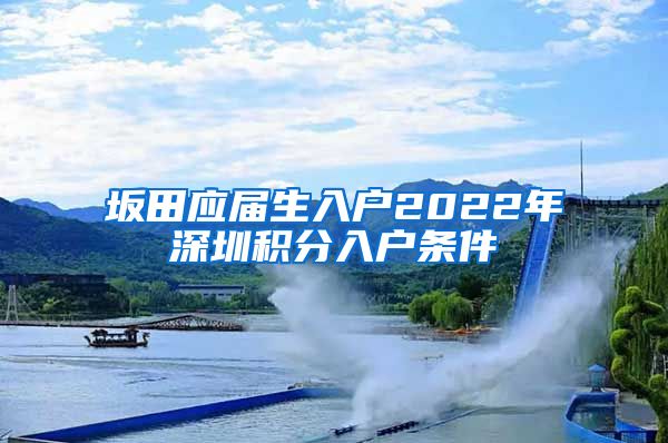 坂田应届生入户2022年深圳积分入户条件