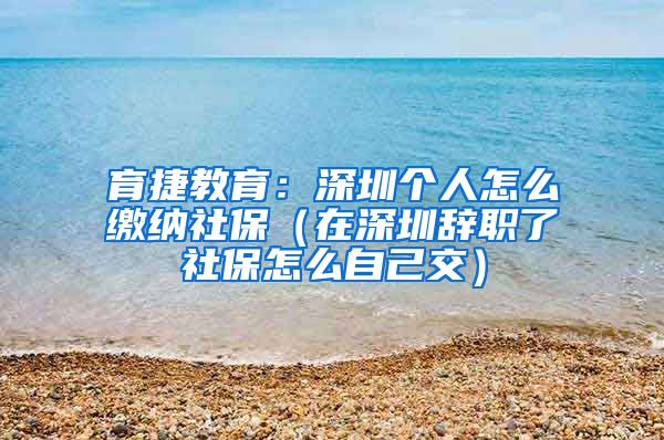 育捷教育：深圳个人怎么缴纳社保（在深圳辞职了社保怎么自己交）