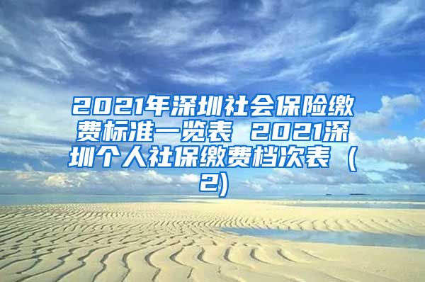 2021年深圳社会保险缴费标准一览表 2021深圳个人社保缴费档次表 (2)