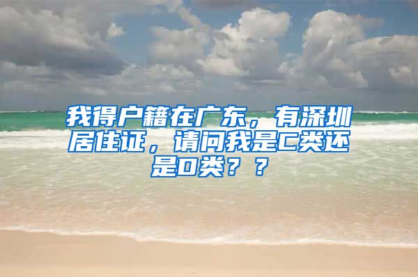 我得户籍在广东，有深圳居住证，请问我是C类还是D类？？