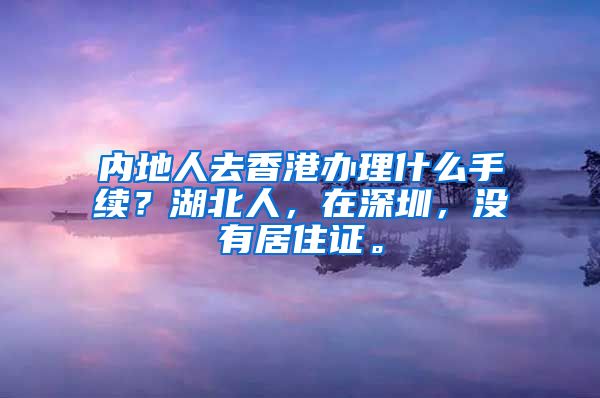 内地人去香港办理什么手续？湖北人，在深圳，没有居住证。