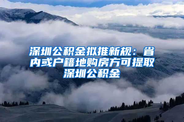 深圳公积金拟推新规：省内或户籍地购房方可提取深圳公积金