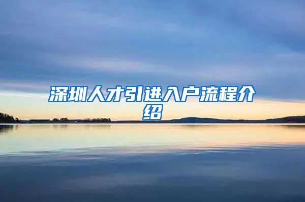 深圳人才引进入户流程介绍