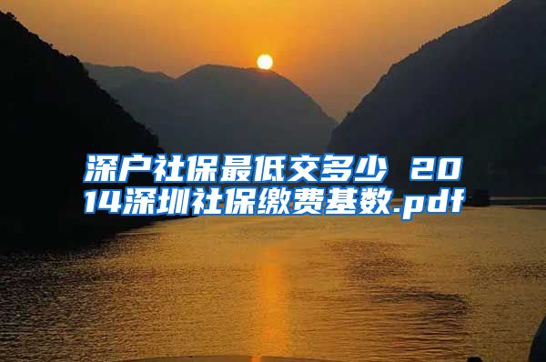 深户社保最低交多少 2014深圳社保缴费基数.pdf