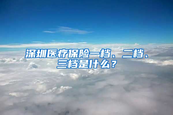 深圳医疗保险一档、二档、三档是什么？