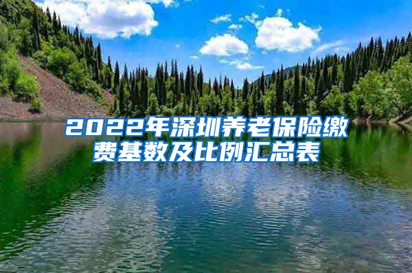 2022年深圳养老保险缴费基数及比例汇总表