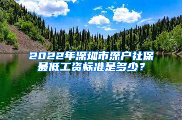 2022年深圳市深户社保最低工资标准是多少？