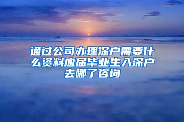 通过公司办理深户需要什么资料应届毕业生入深户去哪了咨询