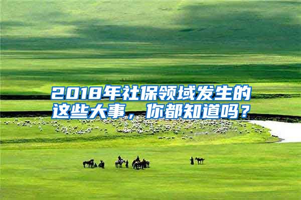 2018年社保领域发生的这些大事，你都知道吗？