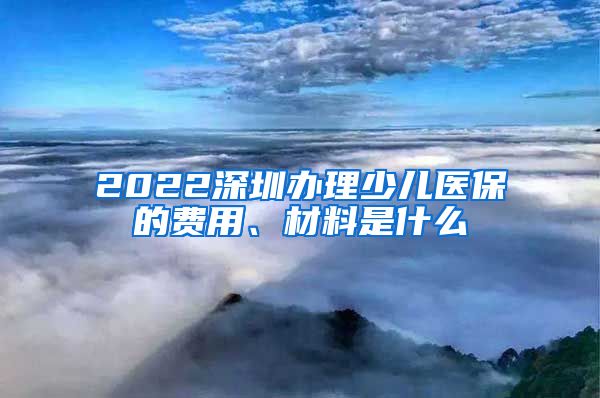 2022深圳办理少儿医保的费用、材料是什么