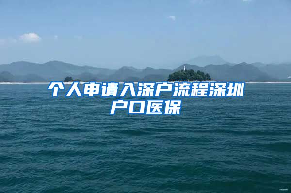 个人申请入深户流程深圳户口医保