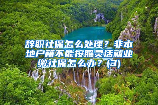 辞职社保怎么处理？非本地户籍不能按照灵活就业缴社保怎么办？(3)