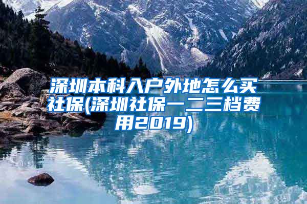 深圳本科入户外地怎么买社保(深圳社保一二三档费用2019)