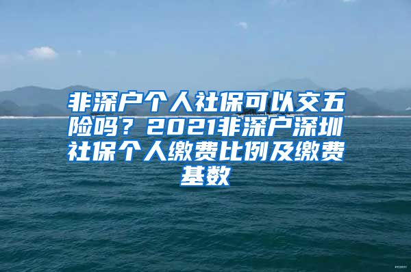 非深户个人社保可以交五险吗？2021非深户深圳社保个人缴费比例及缴费基数