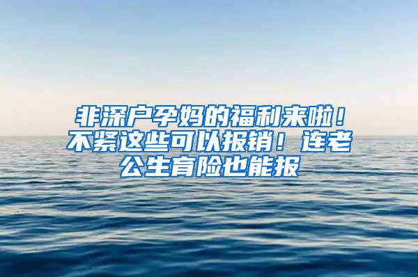 非深户孕妈的福利来啦！不紧这些可以报销！连老公生育险也能报