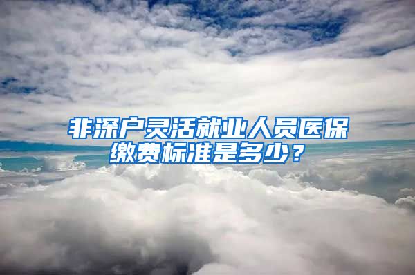 非深户灵活就业人员医保缴费标准是多少？