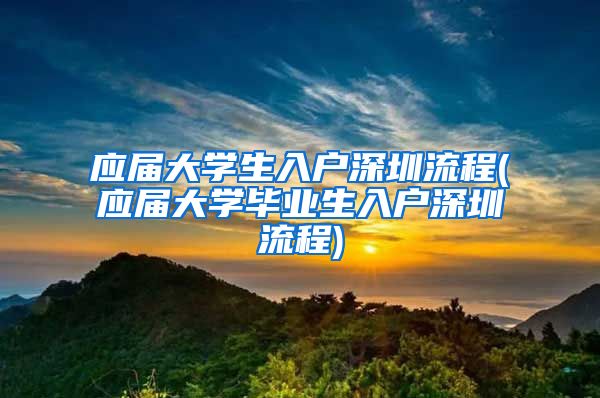 应届大学生入户深圳流程(应届大学毕业生入户深圳流程)