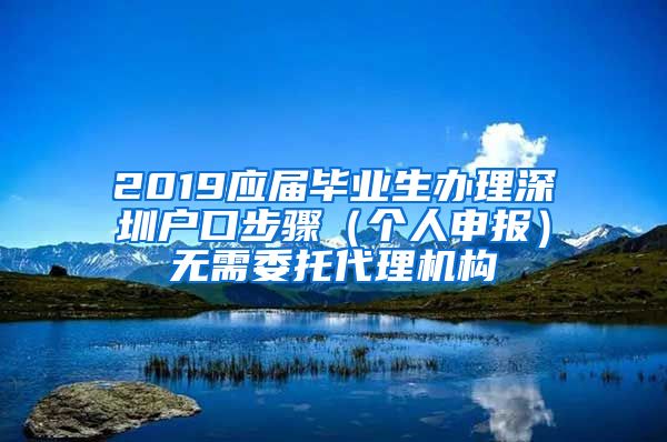 2019应届毕业生办理深圳户口步骤（个人申报）无需委托代理机构