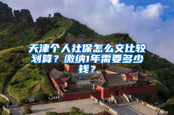 天津个人社保怎么交比较划算？缴纳1年需要多少钱？