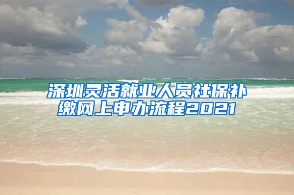 深圳灵活就业人员社保补缴网上申办流程2021