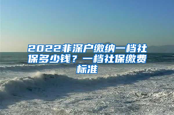 2022非深户缴纳一档社保多少钱？一档社保缴费标准