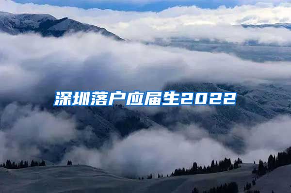 深圳落户应届生2022