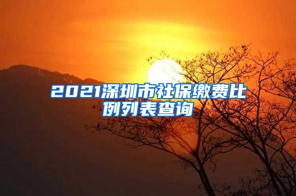 2021深圳市社保缴费比例列表查询