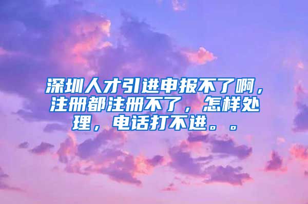 深圳人才引进申报不了啊，注册都注册不了，怎样处理，电话打不进。。