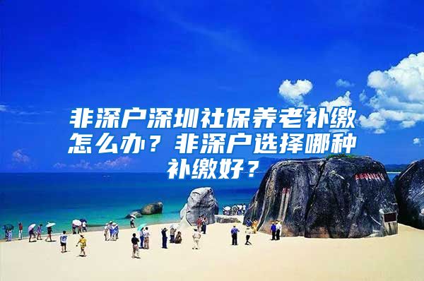 非深户深圳社保养老补缴怎么办？非深户选择哪种补缴好？