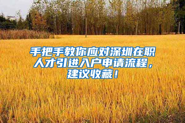 手把手教你应对深圳在职人才引进入户申请流程，建议收藏！