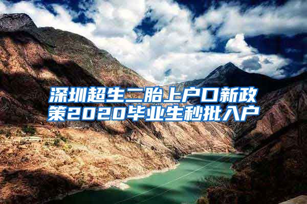 深圳超生二胎上户口新政策2020毕业生秒批入户